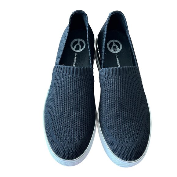 Wishbone Stacey Black Knitted Fabric Platform Sleek Slip On Sneaker Women's 8M - Picture 3 of 10